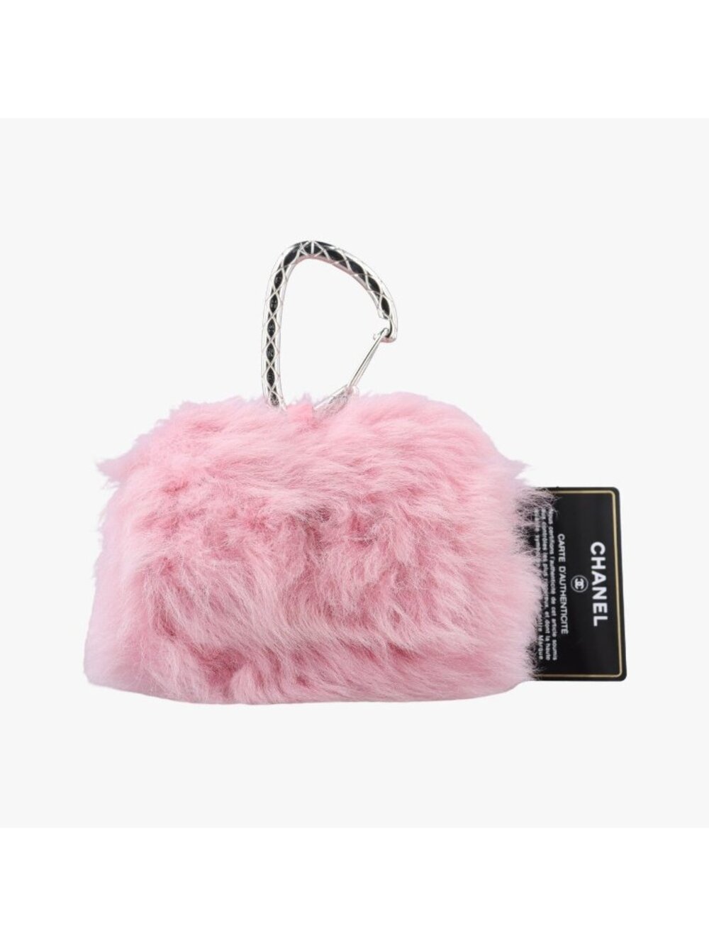 Chanel CC Hook Card Case Pink Shearling